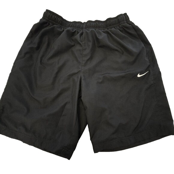 VTG Y2K Nike Running Shorts Men XL Black Basketball Small Nike Swoosh - Picture 1 of 10